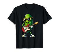 Pickle Playing Electric Guitar Rock Star Funny Pickles Lover Camiseta