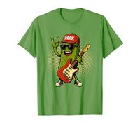 Pickle Playing Electric Guitar Rock Star Funny Pickles Lover Camiseta