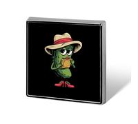 Pickle Playing The Harmonica Square Lapel Pin Personalized Badge Brooches Clothing Decor Enamel Pins for Men Women