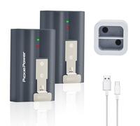 Pickle Power 2 baterías de repuesto para Ring Video Doorbell, 3,65 V, 6040 mAh, batería recargable con estación de carga para Ring Video Doorbell 2/3/3plus/4, Stick Up Cam(2/3Gen), cámara Spotlight