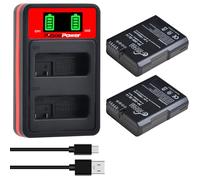 Pickle Power 2 Unidades EN-EL14/EN-EL14a batería y Cargador LED para Nikon D5600 D5500 D5200 D5100 D3500 D3400 D3300 D3200 D3100 DF Coolpix P7800 P7700 P7200 P710. 0 cámaras P7000
