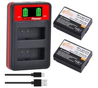 Pickle Power 2 X1500mAh LP-E10 Batería y Cargador rápido para Canon EOS Rebel T3, T5, T6, T7, T100, EOS 1100D, EOS 1200D, EOS 1300D, EOS 2000D, Kiss X50, X70 X80, X90 Cámara Digital