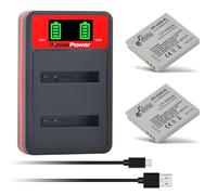 Pickle Power 2Pcs NB-4L baterías y Doble Cargador LED-Indicador para Canon IXUS 50 55 60 65 75 80 IS, SD1000, SD600, 220 HS, 230 HS, 255 HS, I Zoom, i7, i7 Zoom