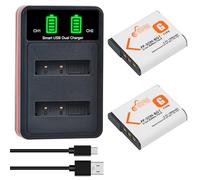 Pickle Power 2pcs NP-BG1 NP-FG1 Batería con LCD Dual Cargador de Batería para Sony Cyber-Shot DSC-W120 W150 W220 DSC-H3 H7 DSC-H9 DSC-H10 DSC-H20 DSC-H50 DSC-H55 DSC-H70 DSC-HX5V