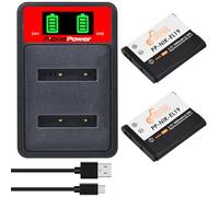 Pickle Power 2X EN-EL19 Batería & LED Doble Cargador para Coolpix S32 S33 S100 S2500 S2800 S3100 S3200 S3500 S3600 S4100 S5200 S6500 S6600 S6800 S6900
