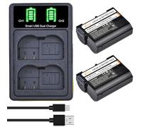 Pickle Power EN-EL15 EN-EL15C - Batería y cargador LED dual para Nikon Z8, Z7 II, Z7, Z6 II, Z6, Z5, D850, D810, D800, D780, D750, D600, D610, D500, D7000, D7100, D7500, D7200 Cámara D800E, V1