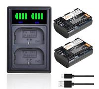 Pickle Power LP-E6 LP-E6N Batería de LED Cargador con Ranuras Dobles, 2 x 2600mAh Baterías