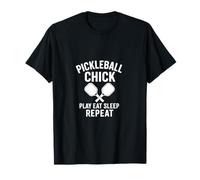 Pickleball Chick - Playera Play Eat Sleep Repeat para Mujer Camiseta