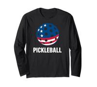 Pickleball con Bandera de Estados Unidos - Pickleballers Pickleball Player Manga Larga
