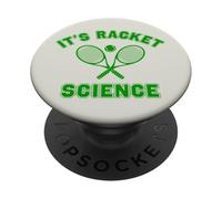 Pickleball Court Design with Red Paddles and Balls PopSockets PopGrip Adhesivo