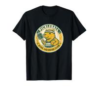 Pickleball Dink and Drink Club Capybara Insignia Retro Camiseta