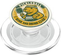 Pickleball Dink and Drink Club Capybara Insignia Retro PopSockets PopGrip para MagSafe