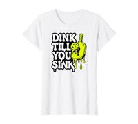 Pickleball Dink Till You Sink Slime Paddle Graphic Camiseta gráfica económica, Mujer, Blanco, S