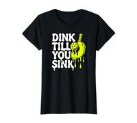 Pickleball Dink Till You Sink Slime Paddle Graphic Camiseta gráfica económica, Mujer, Negro, S