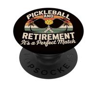 Pickleball Divertido y jubilación, Deporte PopSockets PopGrip Adhesivo