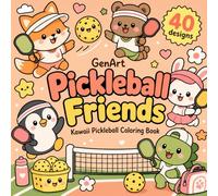 Pickleball Friends Coloring Book: Simple and Adorable Chibi Animals and Happy Paddles for Easy Relaxation and All-Ages Fun