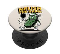 Pickleball Funny Relish The Game Juego de Palabras Retro Court Humor PopSockets PopGrip Adhesivo