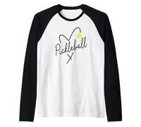 Pickleball Heart Script - Gráfico Love The Dink Camiseta Manga Raglan