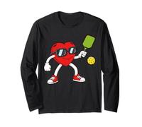 Pickleball Heart Valentine Day Cute Love Manga Larga