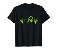 Pickleball Heartbeat EKG Green Minimalist Paddle Ball Sports Camiseta