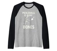 Pickleball Is In My Bones Paddle Skeleton Juego Camiseta Manga Raglan
