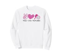 Pickleball is my Valentine Peace Love Pickleball Girls Pink Sudadera