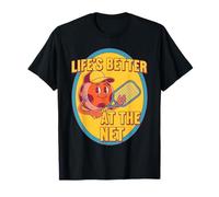 Pickleball Life'S Better At The Net Divertido Jugador Pickle Ball Camiseta