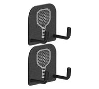 Pickleball Paddle Holder, Pickleball Paddles Wall Mount Display, 2 Pieces No-Drill Sports Equipment Storage Utility Hooks, Workout Organization Rack for Indoor Garage Bedroom and Gym Use