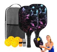 Pickleball Paddle Set | Fibra de Vidrio Pickleball Set 4 Pickleballs, 7.8x15.67 inches Fiberglass Professional Ergonomic Sports Accessories for Sports Girl Home Men Outdoor Exercise Boy Women