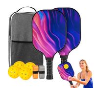 Pickleball Paddle Set | Fibra de Vidrio Pickleball Set 4 Pickleballs, 7.8x15.67 inches Fiberglass Professional Ergonomic Sports Accessories for Sports Girl Home Men Outdoor Exercise Boy Women