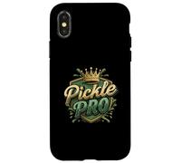 Pickleball Pickle Pro Crown Shield Champion Design Carcasa para iPhone X/XS
