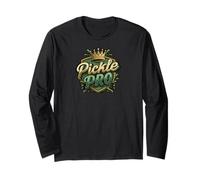 Pickleball Pickle Pro Crown Shield Champion Design Manga Larga
