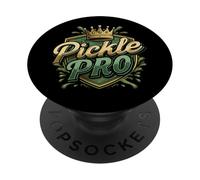 Pickleball Pickle Pro Crown Shield Champion Design PopSockets PopGrip Adhesivo