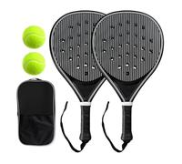 Pickleball Racket - Carbon Fiber Paddle 2 Balls | Non-Slip Handle Outdoor Tennis Paddleboard - Lightweight Durable Paddle for Adults Kids Beach Park Garden Travel Sports Fun Training