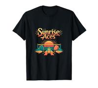 Pickleball Sunrise Aces, diseño Retro Deportivo Art déco Camiseta