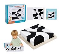 PICKONA Juego de Bloques de Madera Ocultos, 40 Tarjetas de diseño de Doble Cara, Juego de Mesa Interactivo para Padres e Hijos, Divertidos Bloques de Entrenamiento Mental, Regalos para niños