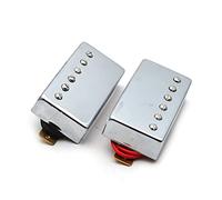 Pickup De Guitarra Eléctrica Chrome Cuello Puente De Recogida Para Lp Cubierta De Latón De Guitarra Eléctrica Pastillas guitarra (Color : Neck and Bridge)