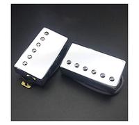 Pickup De Guitarra Eléctrica Chrome Cuello Puente De Recogida Para Lp Cubierta De Latón De Guitarra Eléctrica Pastillas guitarra (Color : Neck and Bridge)