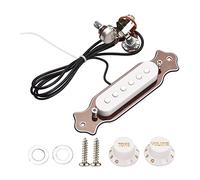 Pickup de Guitarra Magnética Bobina Individual, Recogida de Agujeros de Sonido de Guitarra Eléctrica Folk Acústica con Volumen y Perillas de Tono, Mini Tamaño para una Fácil (rojo)