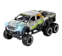 Pickup Truck Toy Refitted 6x6 Off-Road Model Car 1/24 Scale Monster Trucks DieCast Metal Model Cars with Sound and Light for Kids Age 3 Year and up Gr