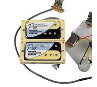 Pickups de guitarra eléctrica Alnico 5 Pickups Humbucker Probucker Push/Pull Cableado Arnés para For Gibson Juego de Pastillas Guitarra(Zebra YE Frame)
