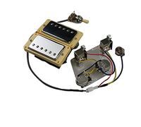 Pickups de guitarra eléctrica Pickups Humbucker Neck and Bridge Pickup 4C Cableado Arnés Push-Pull Single Cut Set para la guitarra For Gibson Juego de Pastillas Guitarra(Silver Yellow Frame)