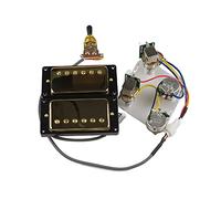 Pickups de guitarra eléctrica Pickups Humbucker Neck and Bridge Pickup 4C Cableado Arnés Push-Pull Single Cut Set para la guitarra For Gibson Juego de Pastillas Guitarra(Gold Black Frame)