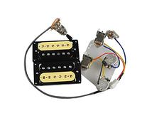 Pickups de guitarra eléctrica Pickups Humbucker Neck and Bridge Pickup 4C Cableado Arnés Push-Pull Single Cut Set para la guitarra For Gibson Juego de Pastillas Guitarra(Zebra Black Frame)