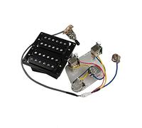 Pickups de guitarra eléctrica Pickups Humbucker Neck and Bridge Pickup 4C Cableado Arnés Push-Pull Single Cut Set para la guitarra For Gibson Juego de Pastillas Guitarra(Black Frame)