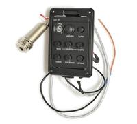 Pickups Set,Juego De Pastillas Para Guitarra Pastilla De Guitarra Acústica De 4 Bandas Preamplificador EQ Sintonizador Piezo Mic Beat