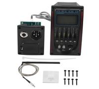 Pickups Set,Juego De Pastillas Para Guitarra Preamplificador Con Ecualizador De 5 Bandas Para Guitarra Acústica, Sintonizador LCD, Ecualizador De Pastilla Piezoeléctrica(Red)