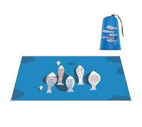 Picnic Blanket - Polyester, 55.12x78.74inches, Waterproof Outdoor Mat | Blue Fish Beach Blanket, Sandproof Portable Mat For Patio, Camping, Hiking, Travel, Lawn, Grass, Tent, Park, Summer Vacation