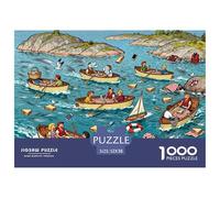 Picnic en Barco del archipiélago Sueco Puzzle De Madera Impermeable Puzzles De 1000 Piezas Regalos para Adultos Imposible Rompecabezas Juegos Educativos