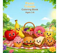 Picnic Friends Coloring Book: Bold and Easy Kawaii Food Friends Picnic Coloring Pages for Kids Ages 3-6 (RobbyQ Food Friends Coloring Books)